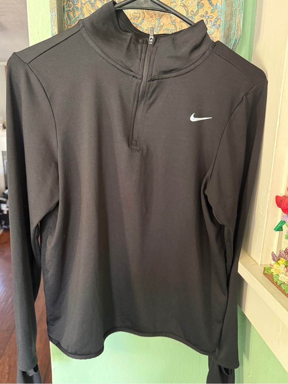 Nike Black Long-Sleeve 1/4 Zip Athletic Top